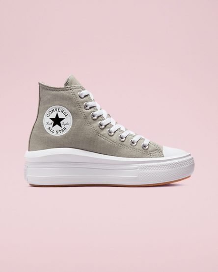 Sapatos Plataforma Converse Chuck Taylor All Star Move Cano Alto Feminino Verde Oliva Branco | PT K0P5841